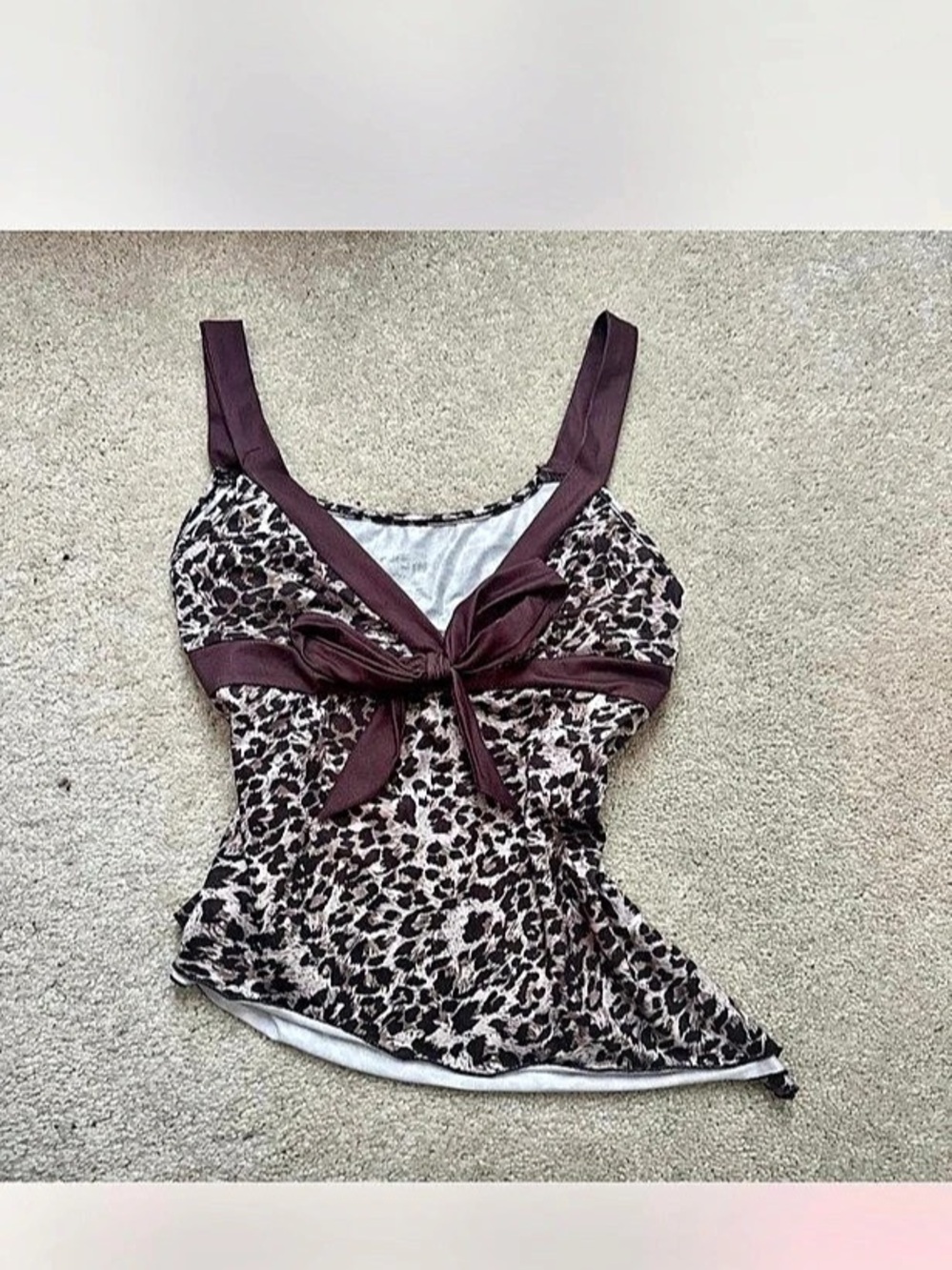 Animal Print Tank Top in Brown & Black crop style